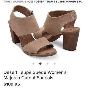 NWT Toms Majorca cutout sandals 6.5 desert taupe